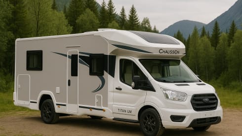 Chausson 758 – 5-person luxury camper with barbecue and outdoor shower 