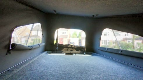 4 berth Volkswagen Campervan with pop top