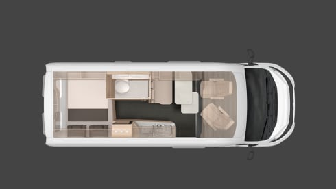 New camper van, 2 sleeping places and bicycle carrier