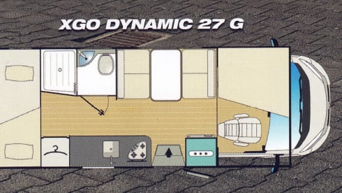 Bedmobil – Motorhome XGO 27 dynamic, FIAT Ducato, year 2021, fully equipped