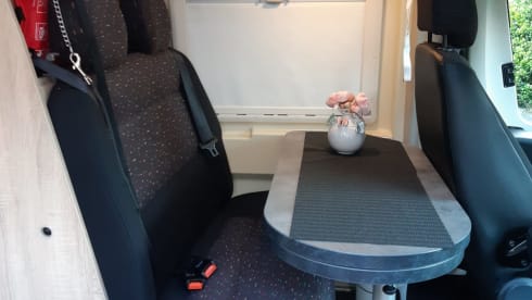 Nice Pössl camper van with comfortable bed