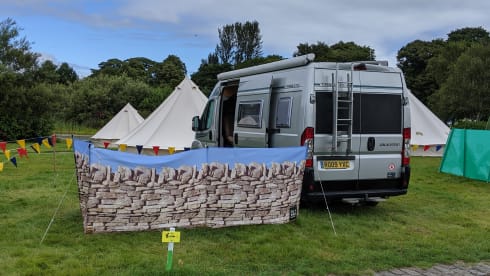 Roddy –  Roddy, our 2 berth well appointed camper for Festivals and Touring