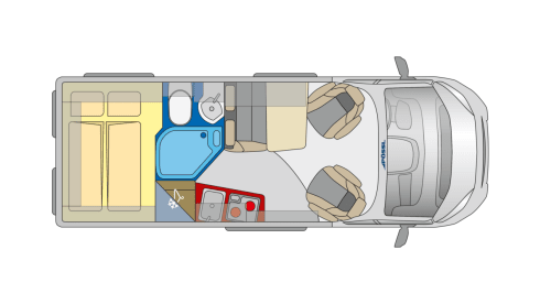 Fijnja – Luxury 4 pers. Pössl bus camper with sleeping lifting roof from 2019