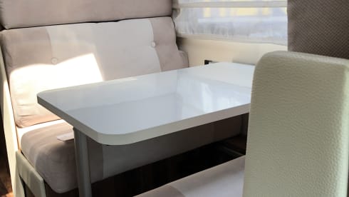 Very luxurious and modern family camper.