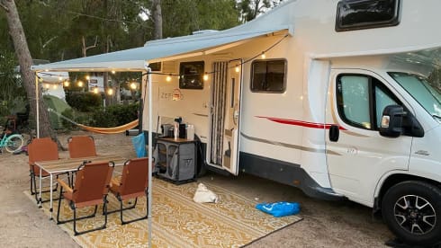 Very luxurious and modern family camper.