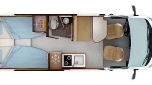 2p Rapido V68 Buscamper (2020) Length beds & Comfort