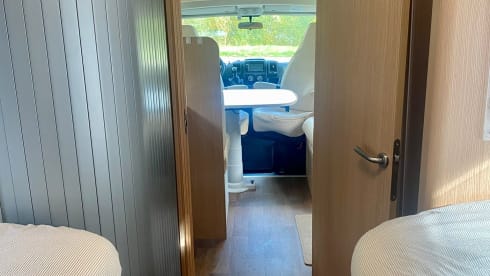 Luxury motorhome with air conditioning and separate sleeping area
