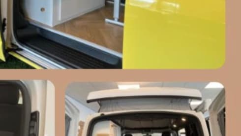 Summer yellow – 4 person campervan with cozy new Woodpecker installation