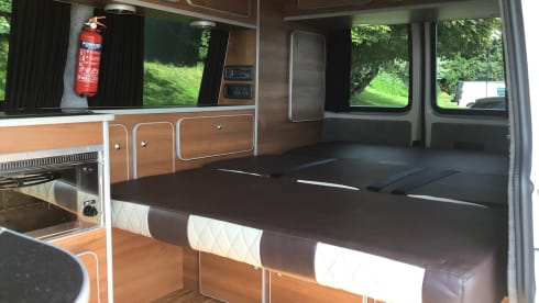 4 berth Volkswagen Transporter Campervan With Pop Top 2013