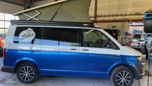 VW T6 Automaat – Aloha Beach Camper Blue