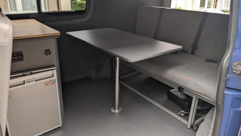 Hullablue – VW T5 camper, 4 berth, pop top, bike rack.