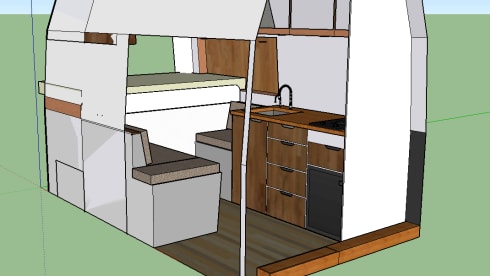 Off-grid self-built camper van from 2014