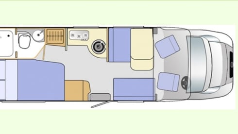 Fiat adriatik 650SL Coral met vast bed 4 persoons