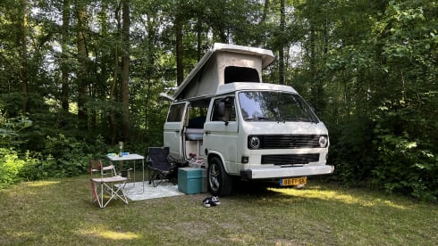 Ed Vanture – Volkswagen bus from 1984 (4p, 2 adults)