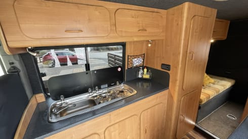 Movano – 2 berth Vauxhall Movano campervan with many extras!