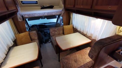 Spacious 6 person Rimor camper fully equipped.