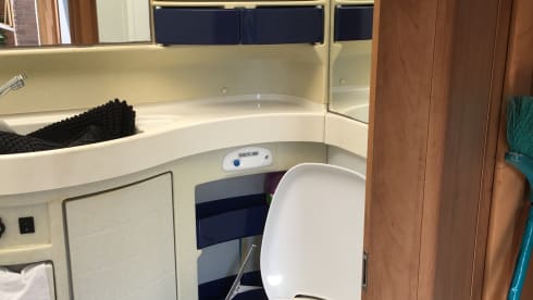 Hymer camper for 2 or 3 people for rent.