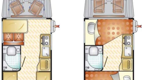 I-type – New bus camper with 4 permanent sleeping places