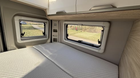 New camper van, 2 sleeping places and bicycle carrier