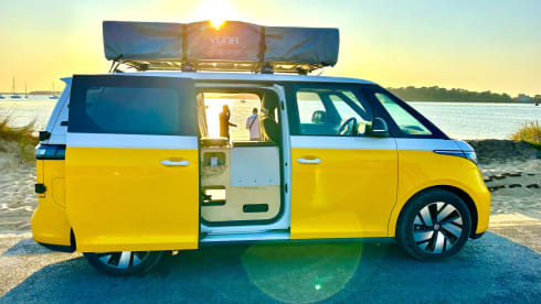 Buzzby – ID Buzz Campervan with optional roof top tent . Insurance included