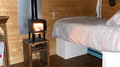 Tyson the Boxer – All year round camper hire with log burner for those colder nights