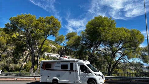 Luxurious young camper with many extras