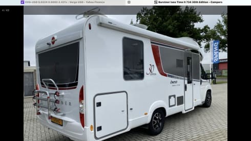Super luxurious Bürstner with queen bed.
