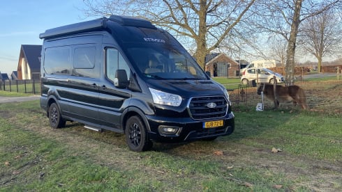 Beautiful 2-person Ford camper van from 2023 with luxurious furnishings