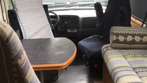 Hymer camper for 2 or 3 people for rent.