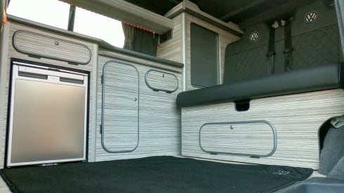 4 berth Volkswagen Campervan with pop top