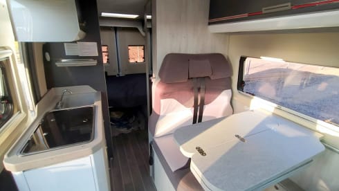 Jessie – Jessie, Camperbus Roller Team 4P, nice and compact and yet luxurious, shower and toilet