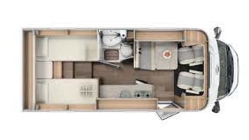 Young luxury 3p camper with automatic transmission Fiat Carado T337 semi-integrated 
