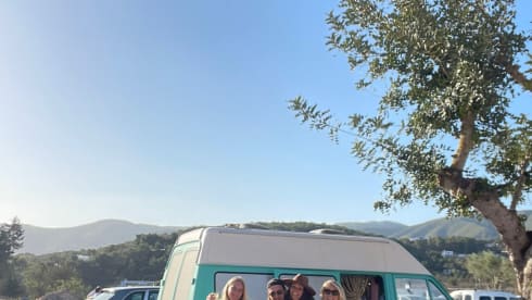 Ibiza hippie van Renault Traffic turquoise 