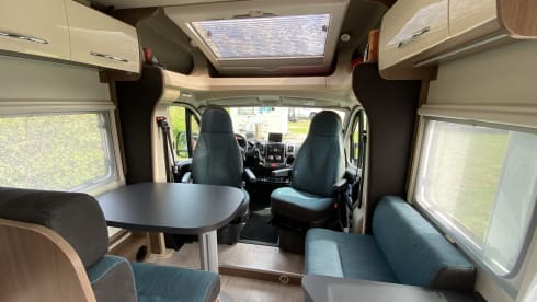 Luxury double queen bed camper Chausson – Fully furnished 