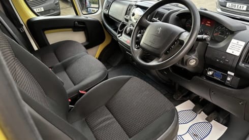 Vincent – a comfy yellow 2 berth Peugeot campervan from 2015