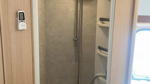 Luxury motorhome with air conditioning and separate sleeping area