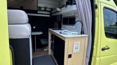 Yellowtrack  – Powerful Mercedes campervan – freedom, comfort and adventure for two!