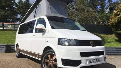 4 berth Volkswagen Transporter Campervan With Pop Top 2013