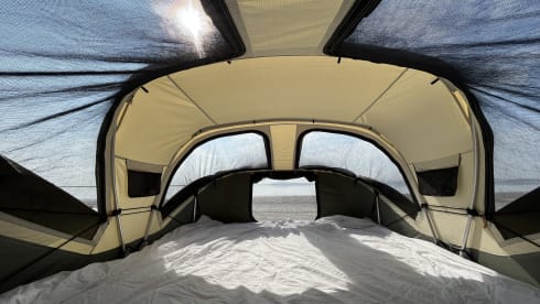 Great adventures with the family, tough Landrover Defender with roof tent