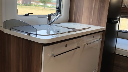 Very luxurious and modern family camper.
