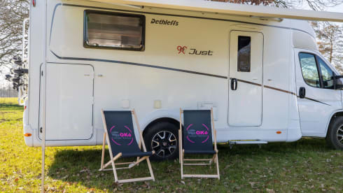 Beautiful Dethleffs semi-integrated camper