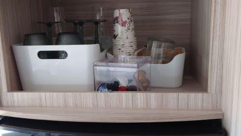 Luxury camper with queen bed and air conditioning