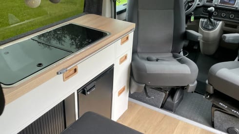 Oceaan blauw – 4 person Volkswagen T6 bus from 2015