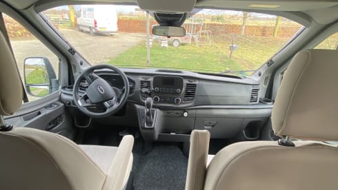 Beautiful 2-person Ford camper van from 2023 with luxurious furnishings