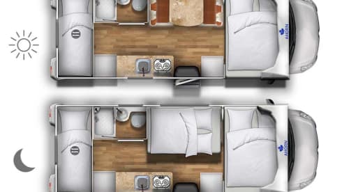 Familiecamper –  Renault alcove for 4-6 persons