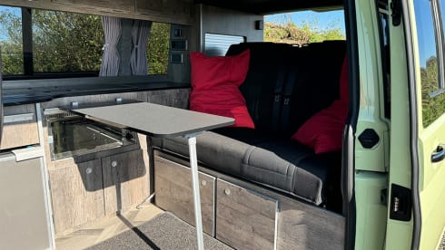 Hit the Road in Style with Our Gorgeous Green VW Campervan!