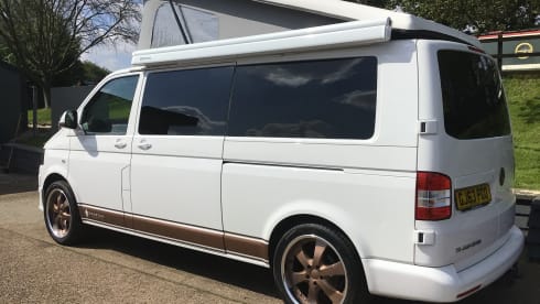 4 berth Volkswagen Transporter Campervan With Pop Top 2013