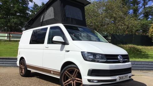4 berth Volkswagen Transporter Campervan With Pop Top  from 2016