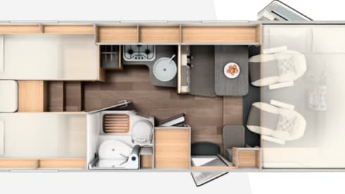 13/21 – Luxurious, complete camper with length beds and a pull-down bed!