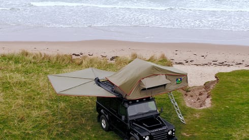 ARMSTRONG – Land Rover Defender 110 with Rooftop Tents & Awning  | Carries 5 & Sleeps 5